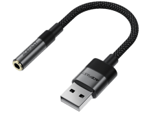 ايس فاست محول صوت J13 من USB-A إلى 3.5 مم، لون أسود - أفضل سعر