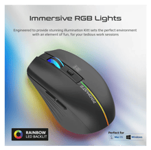 PROMATE 2.4GHz Wireless Ergonomic Optical Mouse with LED Rainbow Lights - Best Prices
