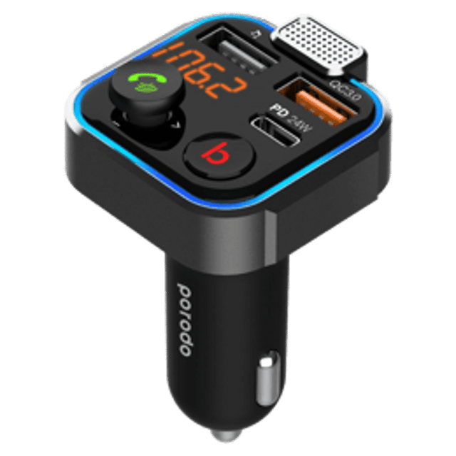 Porodo FM Transmitter Car Charger