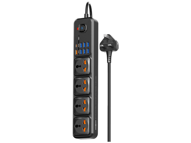 شريط طاقة Moxom MX-ST16 7USB + 1PD 2500W بحد أقصى 12 منفذًا في 1