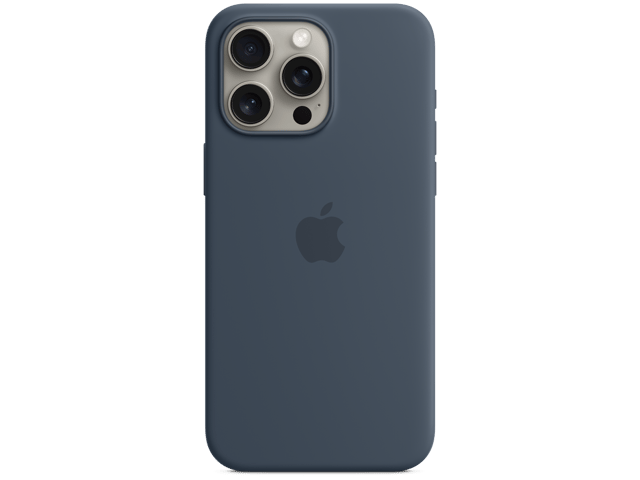 iPhone 15 Pro Silicone Case with MagSafe Storm Blue