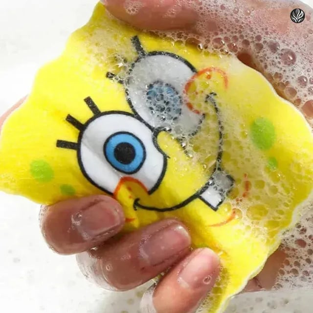 SpongeBob cleaning sponge