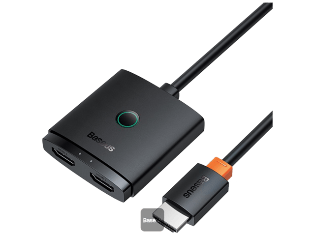بيسوس AirJoy Series  مفتاح HDMI ثنائي الاتجاه 2 في 1 مع كابل بطول 1 متر