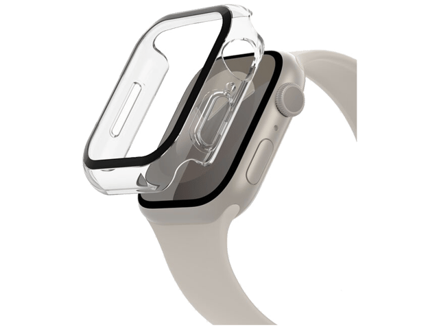 بيلكن ScreenForce شاشة حماية من الزجاج المقوى المقاوم للميكروبات بزاوية 360 درجة لساعة Apple Watch Series 9/8/7/6/5/4/SE