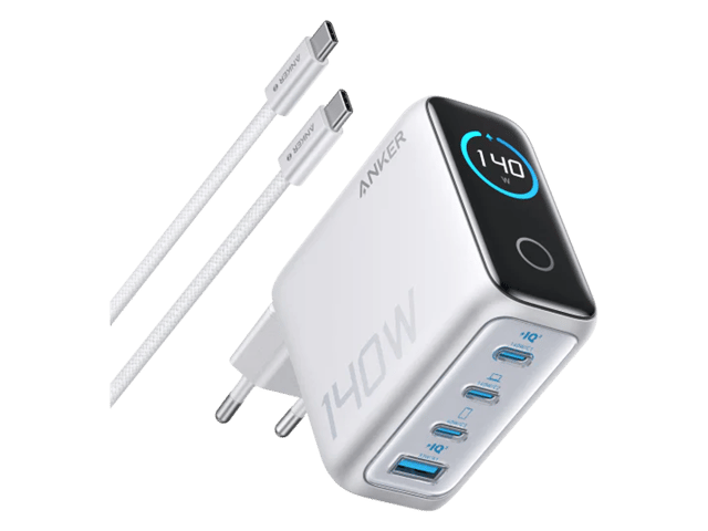 Anker Laptop Charger (140W, 4-Port, PD 3.1) with USB-C Cable