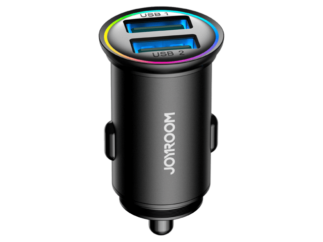 جوي رووم شاحن سيارة معدني صغير JR-CCN03 2USB 24W 2USB