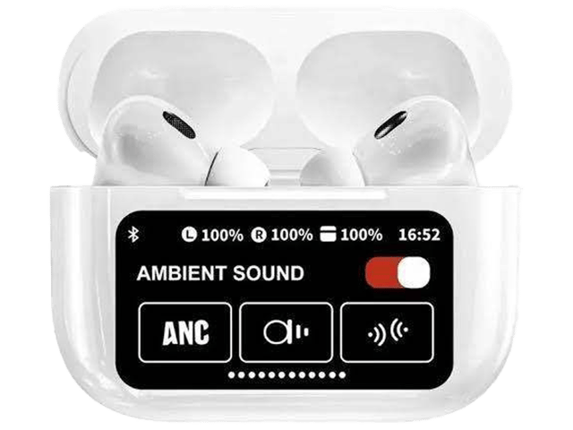 سماعات AirPods Pro اللاسلكية بتقنية إلغاء الضوضاء النشط/المعزز مع شاشة لمس
