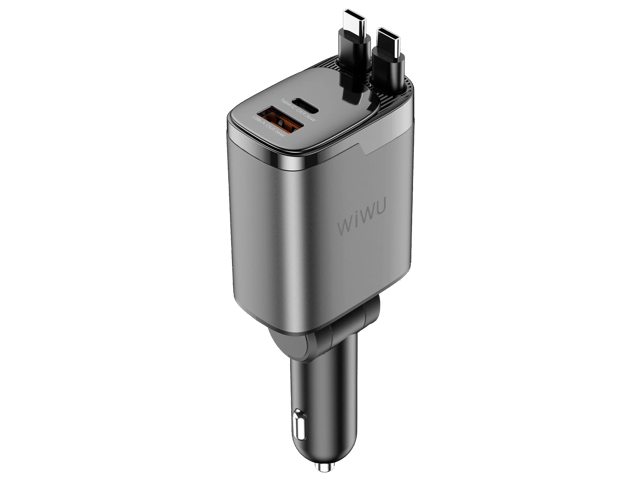 ويوو شاحن سيارة سريعHelix Pro بقوة 111 واط بتقنية GaN، بمنفذي USB-A وC، طراز Wi-CC034