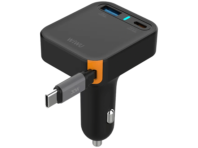 ويوو شاحن سيارة ثلاثي المنافذ Wi-CC033 Helix بقوة 65 واط بمنفذ USB-C