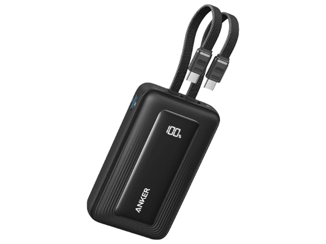 Anker Zolo Power Bank (10K, 35W, Built-In Dual USB-C Cables)