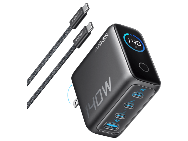 Anker Charger 140W, 4-Port, PD 3.1 with USB-C Cable