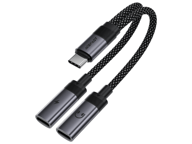 AceFast J14 USB-C 2-in-1 charging audio adapter