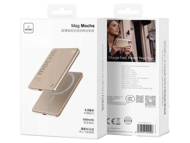 WiWu Mag Latte Ultra Slim Magnetic Power bank Wi-P085 5000mAh