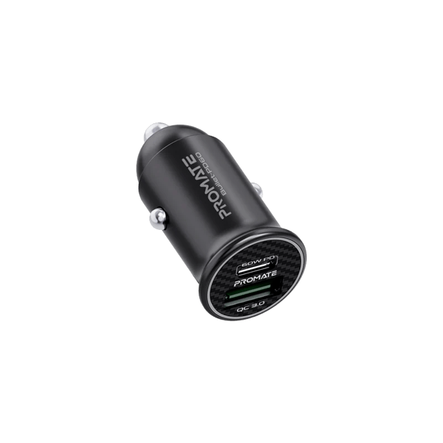 PROMATE RapidCharge™ Mini Car Charger with 60W Power Delivery & Quick Charge 3.0