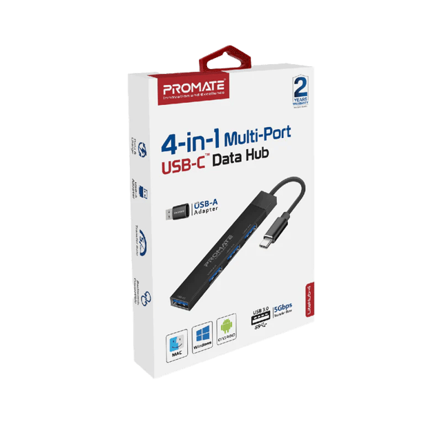 PROMATE 4 in 1 Multi-Port Type-C Data Hub
